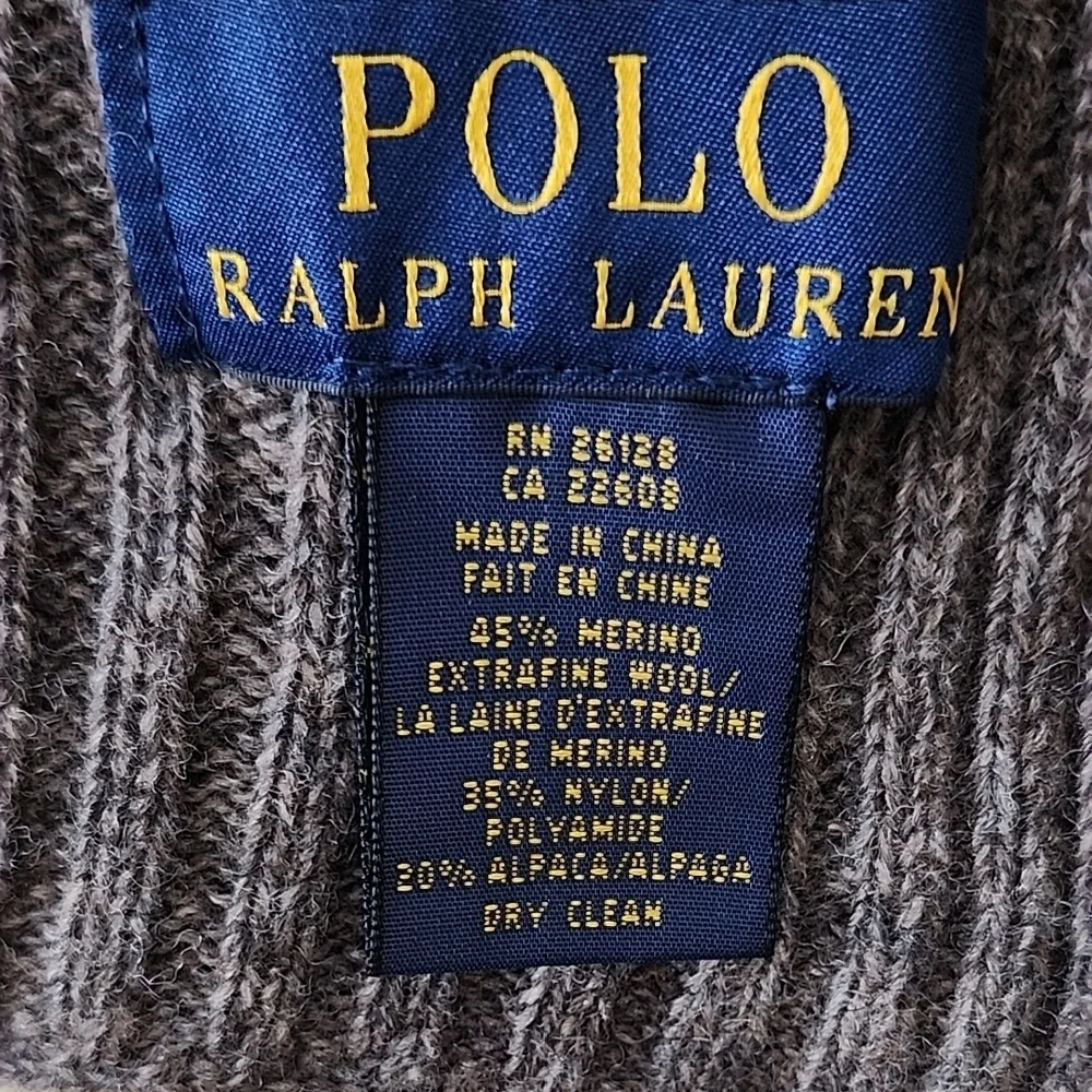 Polo Ralph Lauren Merino Wool Blend Charcoal Knit Accessory